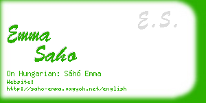 emma saho business card