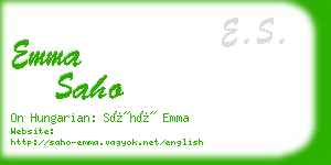 emma saho business card